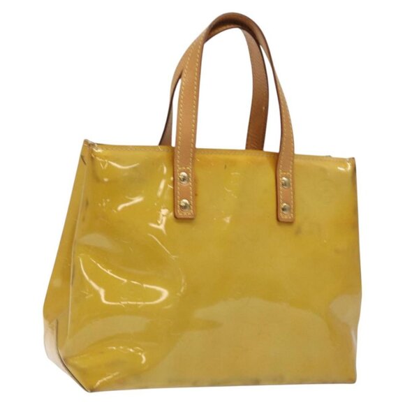 LOUIS VUITTON Monogram Vernis Reade PM Hand Bag Beige M91334 LV Auth BA718 - Picture 1 of 16